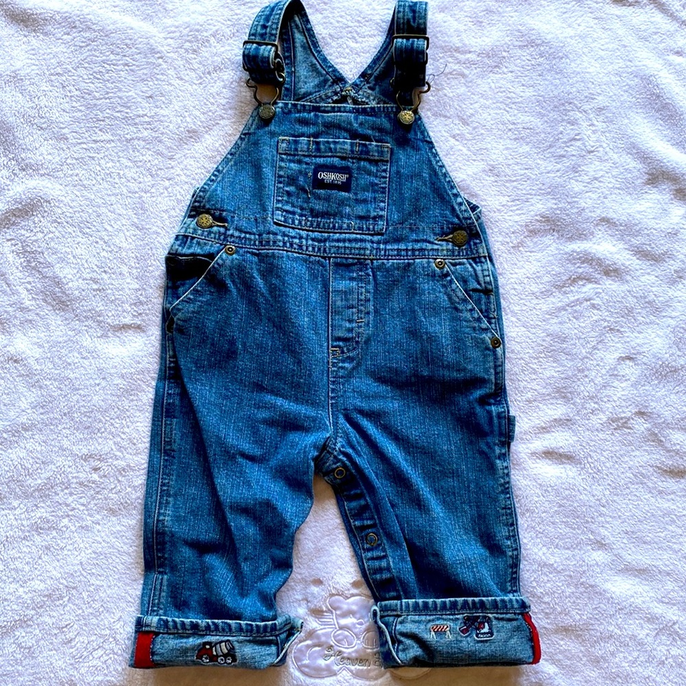 Boys: Vintage Jean Overalls (Builder Theme)- size 12 mos EUC - Picture 1 of 6